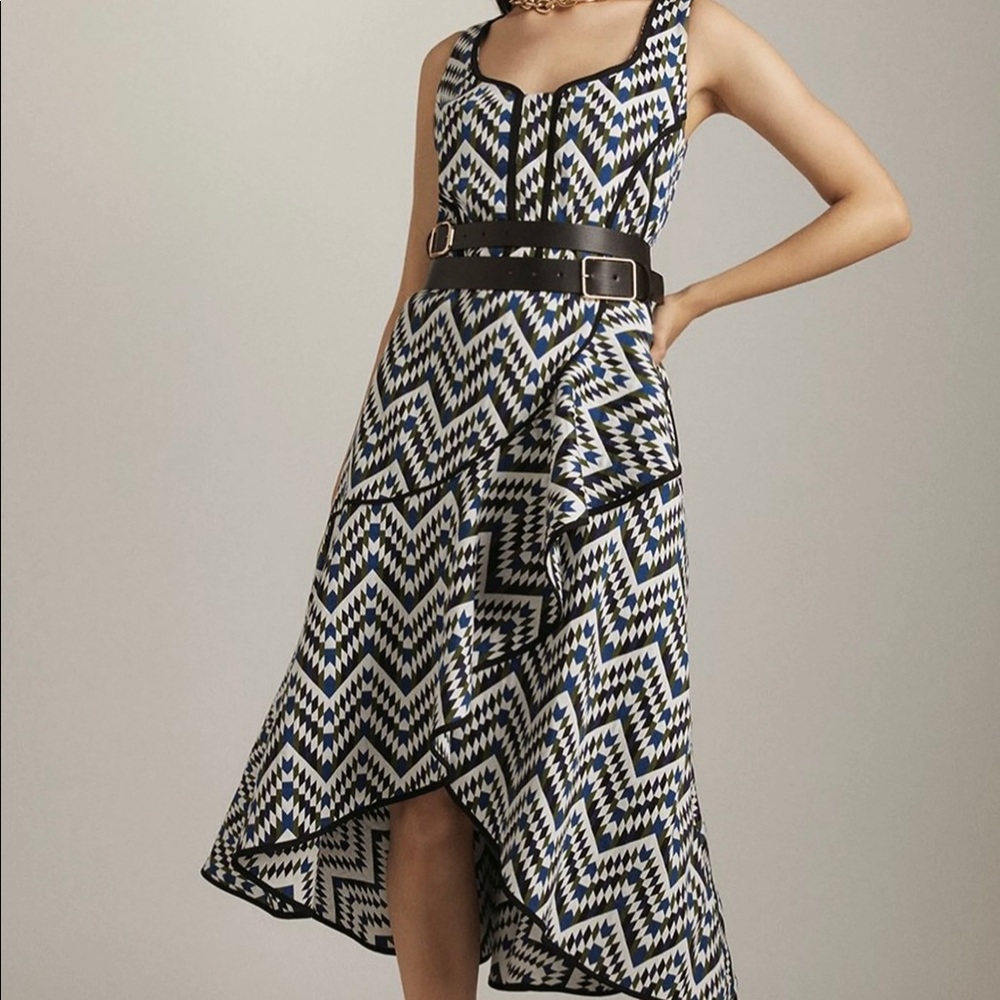 NWT Karen Millen Geo Jacquard Wrap Dress